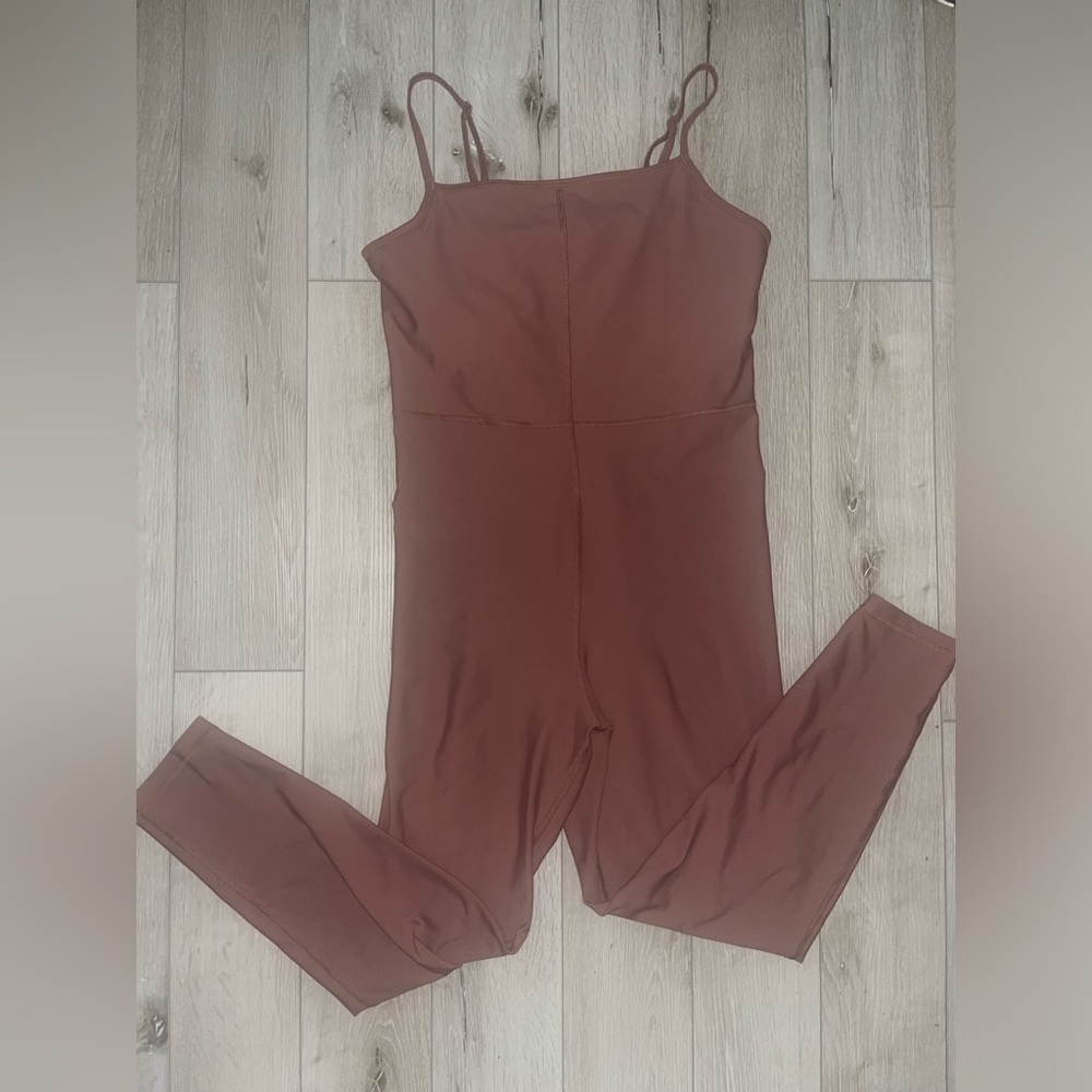 Spaghetti Strap Brown athletic Jumpsuit